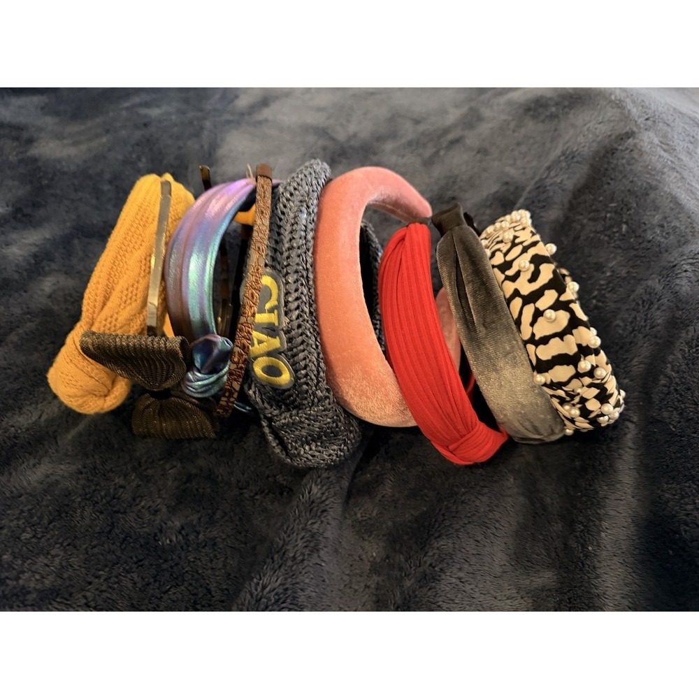 Headbands Lot of 10 Textured Velour Silk Woven Metal Various Styles Colors